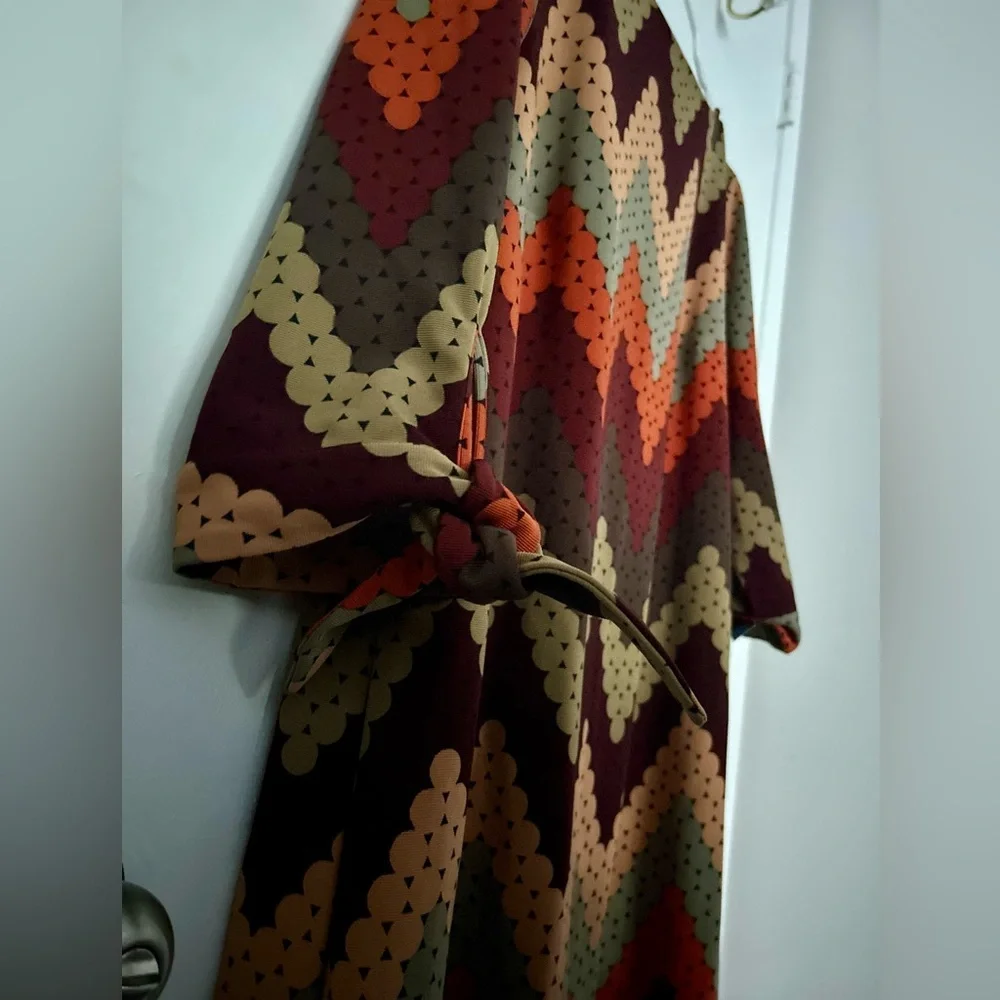 ILE Retro chevron circles print dress Size 14 - Picture 6 of 9